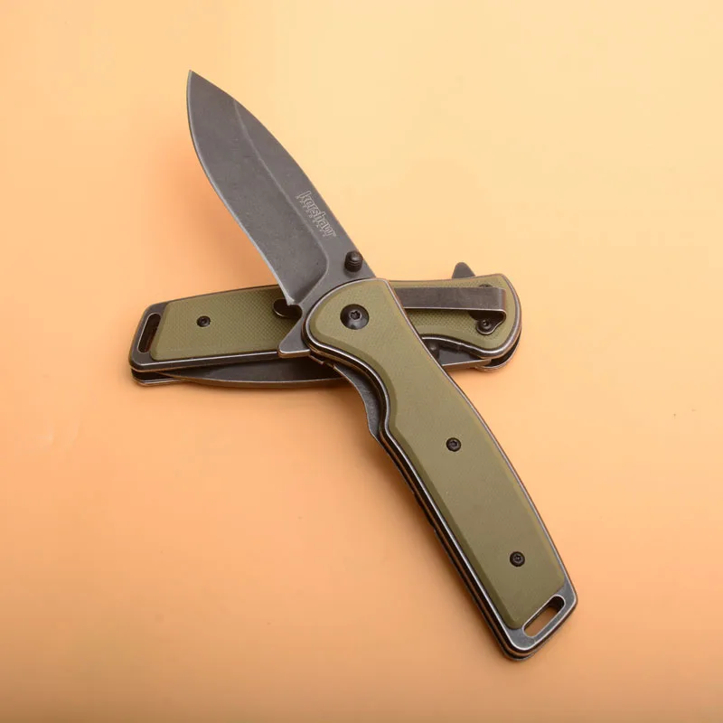 Folding knife K1329 outdoor camping Knife stone wash 8cr13mov blade G10 handle hunting survival tactical pocket knives EDC tools