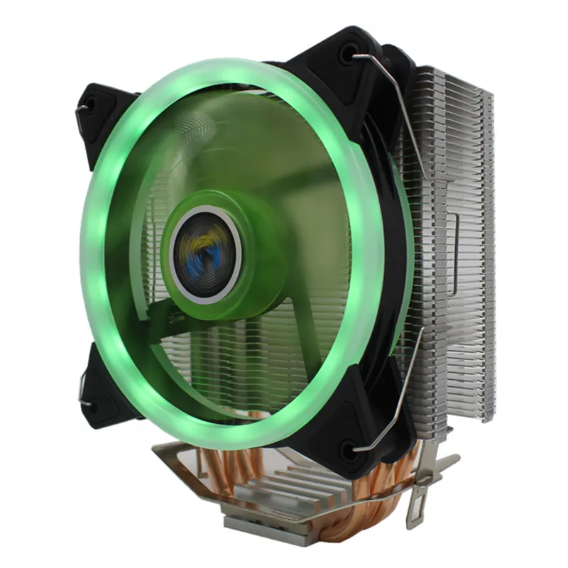 4 Heatpipe 3/4PIN 12 см RGB светодиодный компьютер процессор кулер вентилятор охлаждения радиатора радиатор для Intel LGA 1150/1151/1155/1156/775/1366 AMD - Цвет лезвия: Зеленый