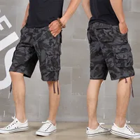 Camouflage Cargo Shorts Men 2019 New Fashion Casual Shorts Male Loose Work Shorts Military Short Pants Plus Size 29-44 2