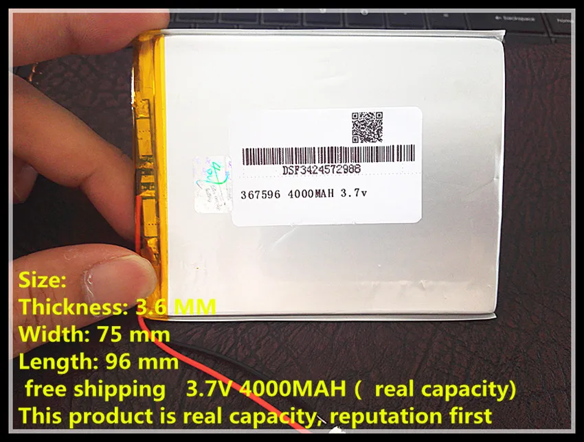 Tablet pc 3.7V,4000mAH (polymer lithium ion battery) Li ion battery for
