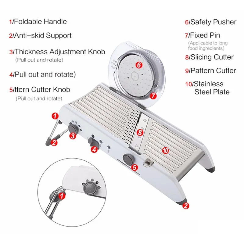  Manual Vegetable Cutter Mandoline Slicer Onion Potato Cutter Carrot Grater Julienne Fruit Vegetable - 32777367899