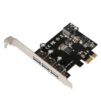 

3+1 Ports USB3.0 Expansion card for PCI Express X1 to 3 external +1 internal PCIe Riser card TXB049