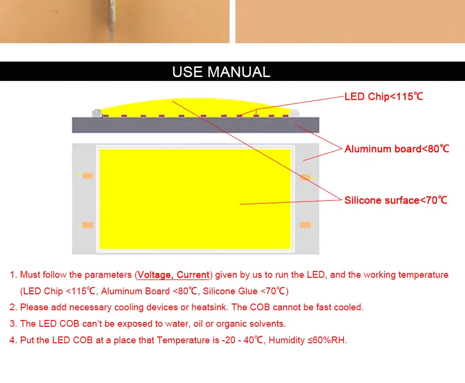 DC12V COB LED Strip Light Source 5W 10W 20W 50W 200W 300W LED Bulb White Blue Red Flip Chip COB Lamp DIY House Car Lighting 12V (24)