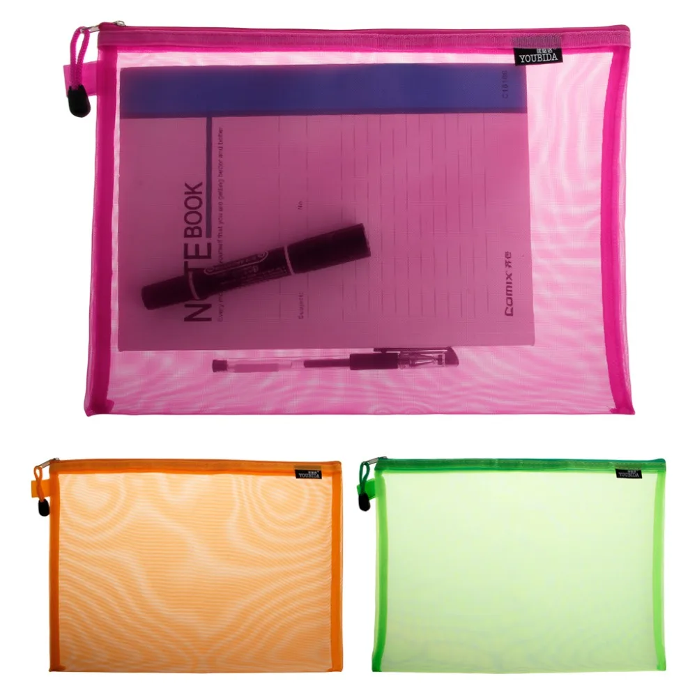 

Document Bag A4 Gridding Waterproof Zip Bag Document Pen Filing Products Pocket Folder Office & School Supplies