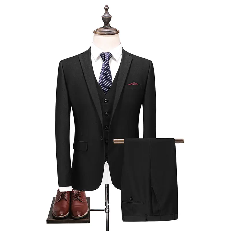 Top Quality Suit 2018 New Men's Fashion Wedding Dress Suit Three-piece Male Formal Business Casual Suits Top Quality Suit 2018 New Men's Fashion Wedding Dress Suit Three-piece Male Formal Business Casual Suits