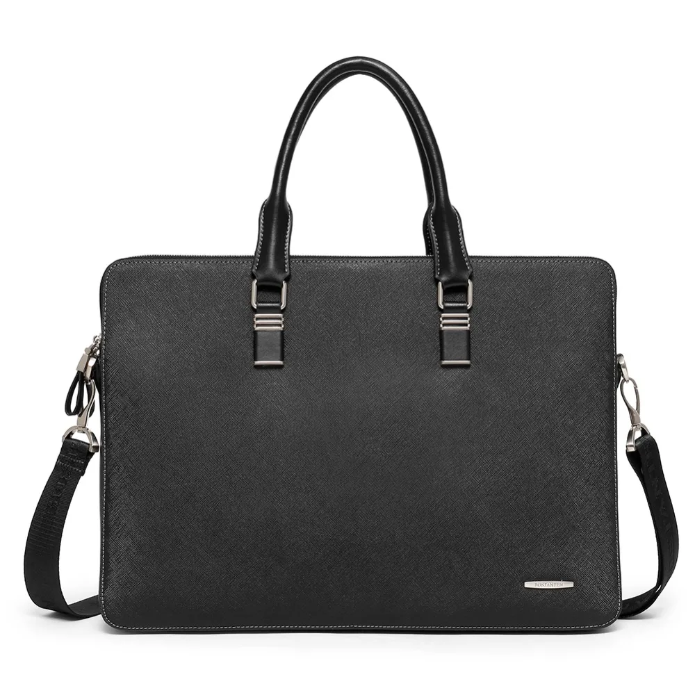 Bostanten الرجال حقيقية حقيبة جلدية 16.5 بوصة محمول الرجال حقيبة حقيبة أعمال الذكور حقيبة كتف Crossbody حقيبة حقيبة يد