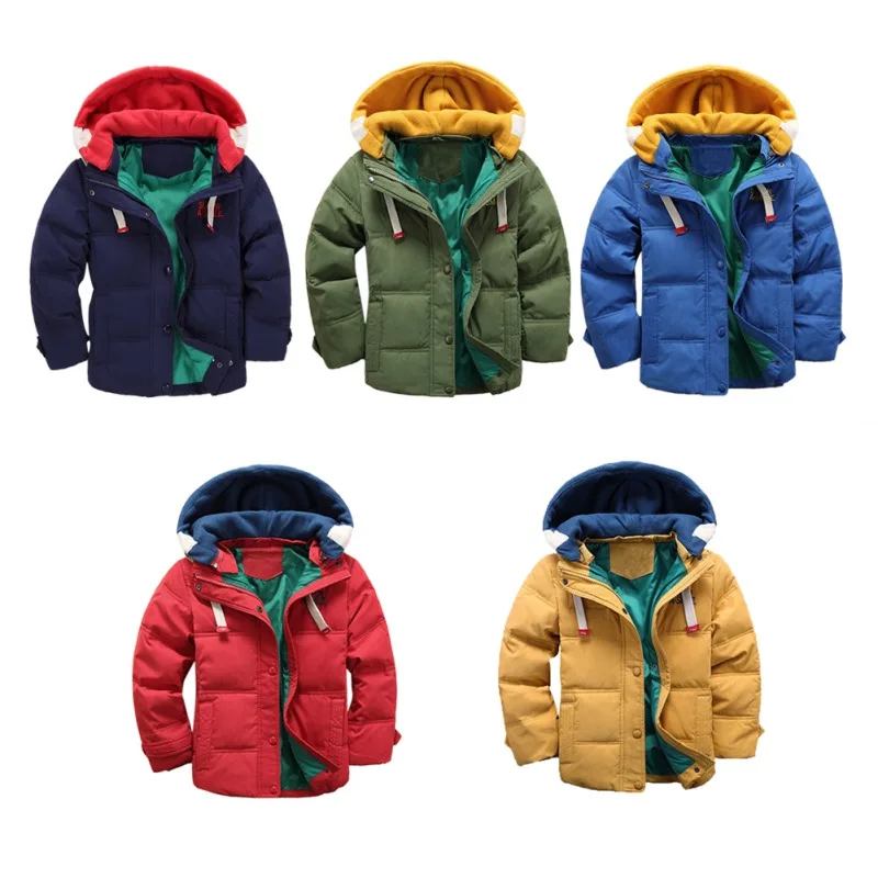 

New Children's Down Jacket Children's Clothing 2018 Winter Kids Down Parkas Outerwear Boys Casual Warm Hooded Jacket 3-7Y F1