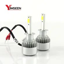 

YUMSEEN 36W H1 12V/24V Universal LED Headlight Kit Bulbs COB Chip 3600lm LED Headlight Lamps Replace for HID Bulbs for hyundai