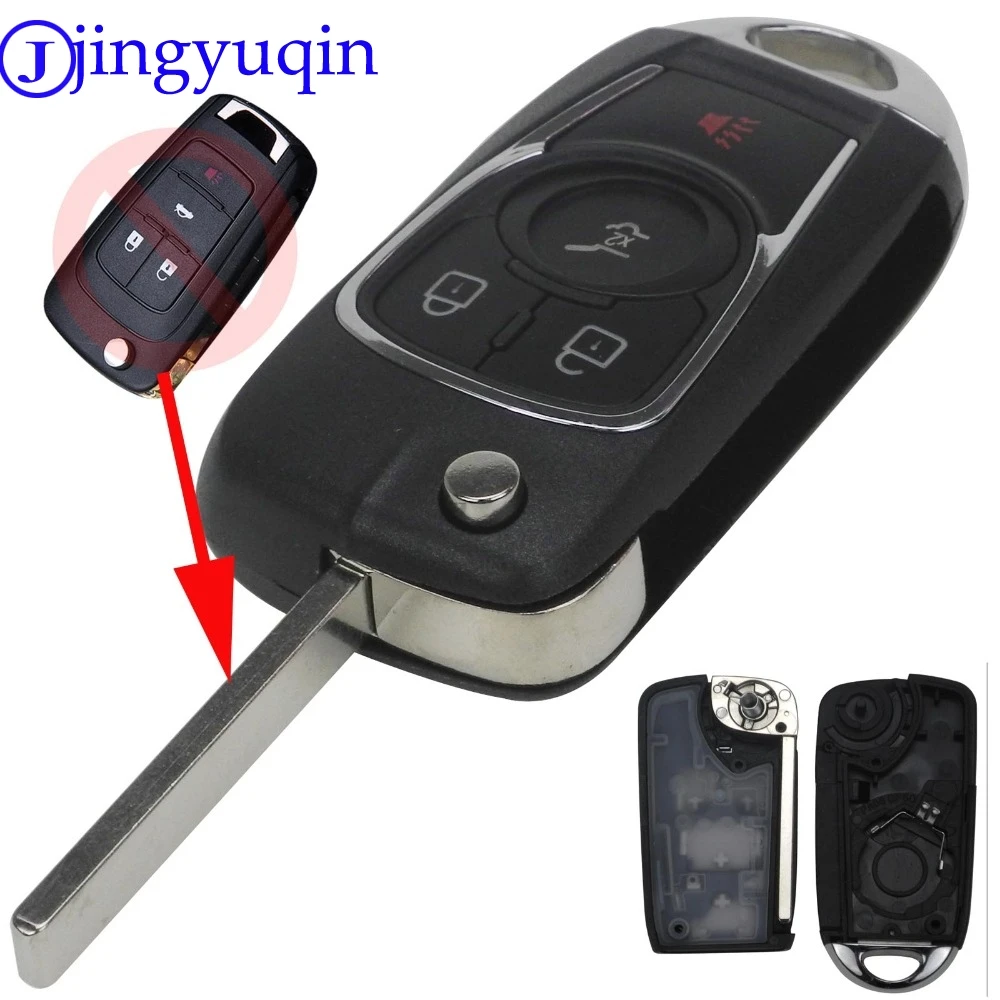 

jingyuqin Remote 4 Buttons Folding Flip Car Key Cover Shell Case For Chevrolet Sonic Cruze Camaro With Logo