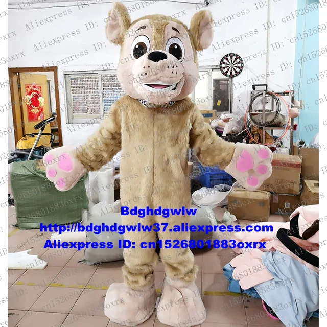 

Brown Long Fur German Shepherd Dog Alsatian The Boxer Dog Mascot Costume Character Farewell Banquet High Street Mall zx2514