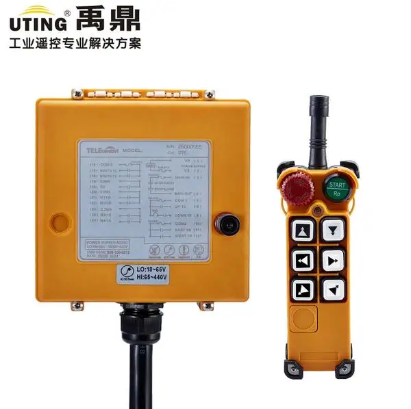 

Telecontrol 1 Transmitter and 1 Receiver 6 Double Speed Button Industrial Radio Crane Remote Control F26-C3/UTING remote control