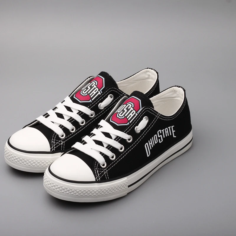 

Hot Sale Ohio State College Customized Canvas Shoes Team Logo Printed Women Summer Shoes Low Top Footwear Comfortable Espadrille
