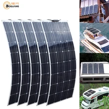 2 pces 4 pces 10 pces 100 w painel solar monocristalino célula solar flexível para carro/iate/navio 12v 24 volts 100 watts bateria solar