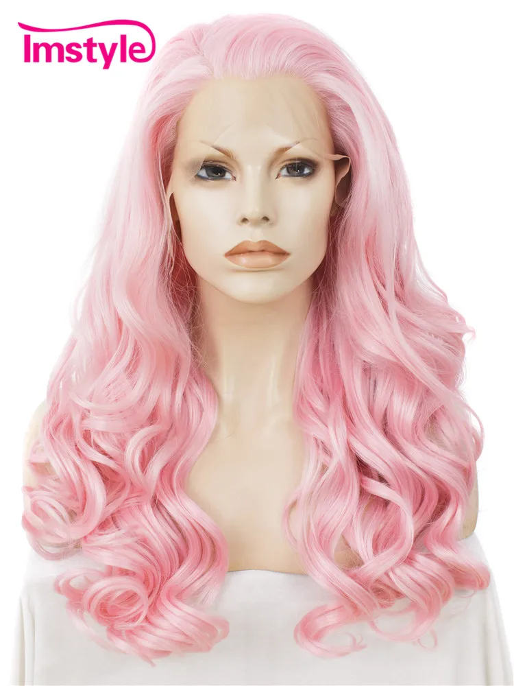 

Imstyle Wave Synthetic light pink 24 inches Lace Front Wig