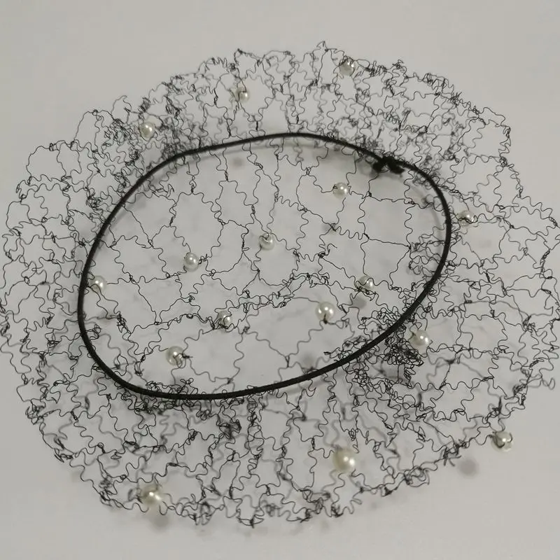 High Quality Elastic with Pearl Elegant Hair Styling Net for
