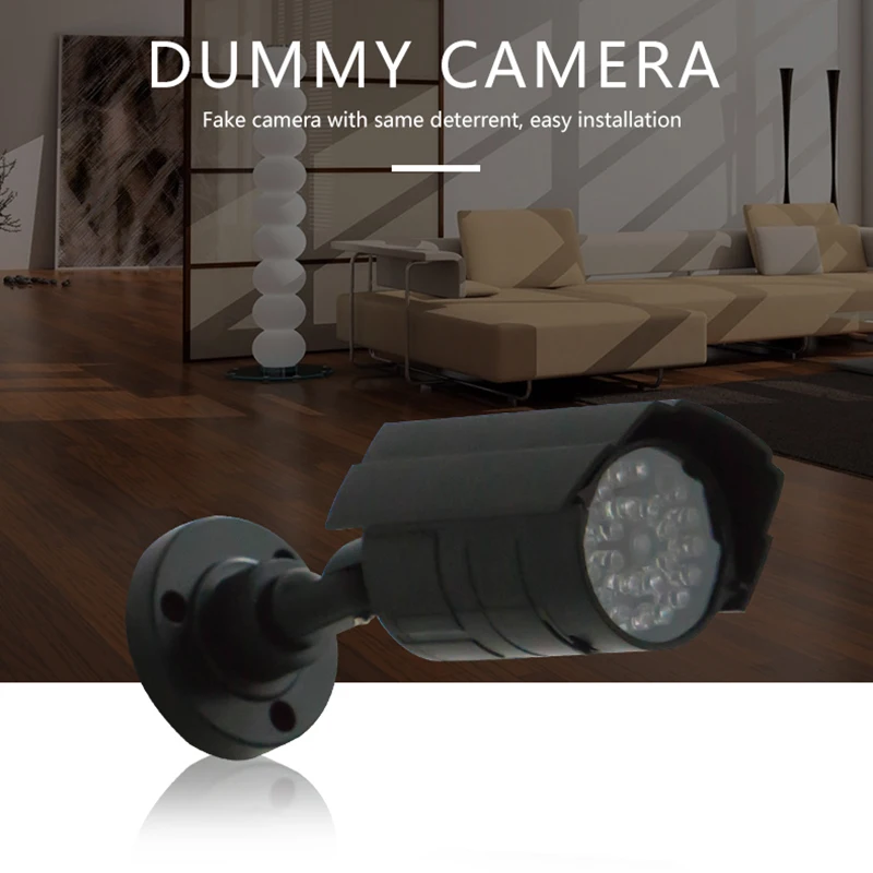 

Outdoor Safe Home Simulation Camera Surveillance Security Dummy CCTV Camera Night Indoor Flashing Red LED Light Lamp Fake Camara