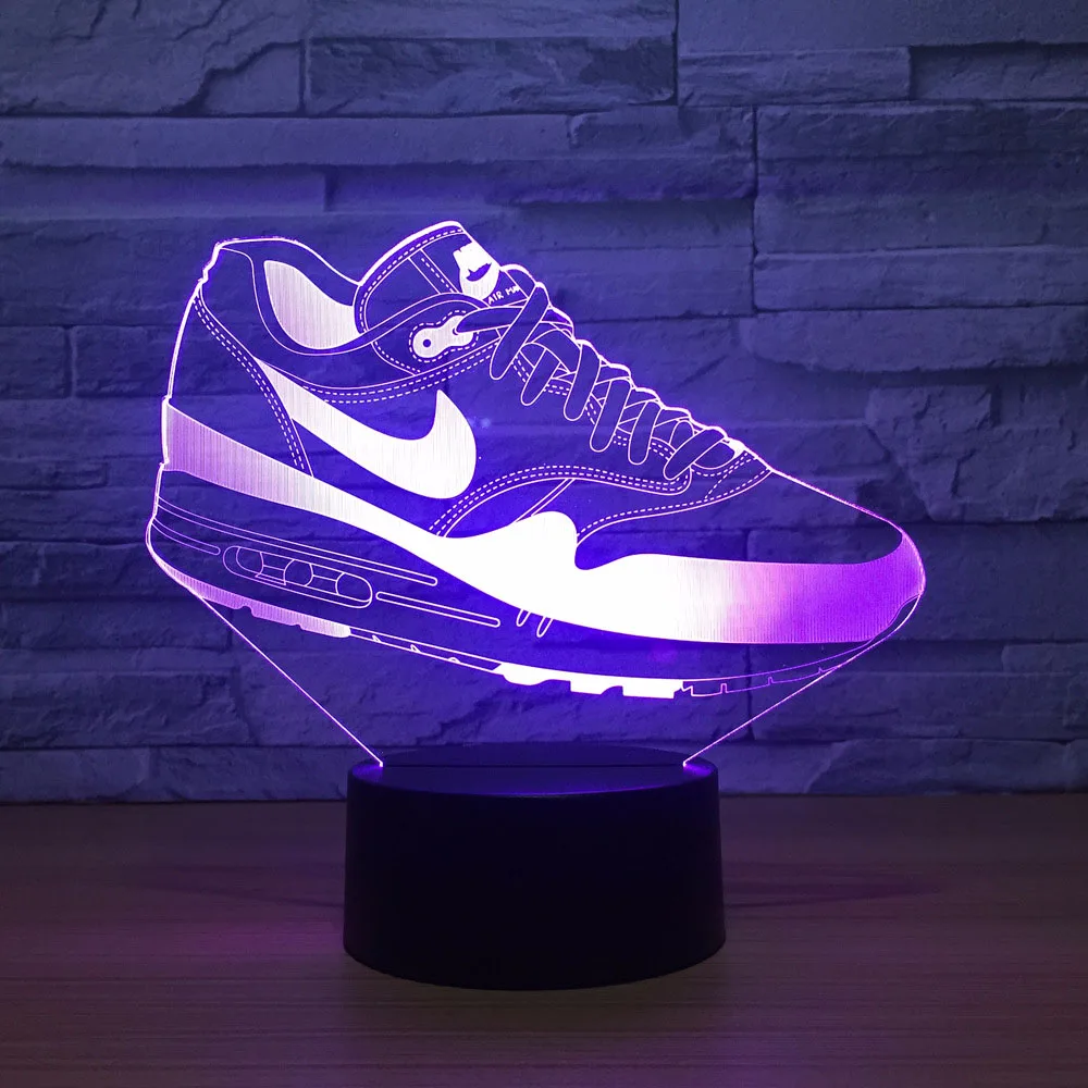 3D Led Touch Switch Shoes Shape Night Light For Sports Fans Creative Desk Lamp Bedroom Usb Atmosphe