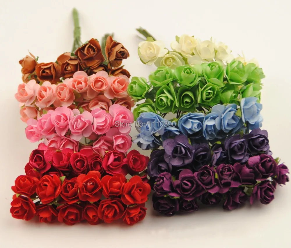 1 5cm Artificial Mini Paper Roses Bouquet Tissue Paper Flowers For