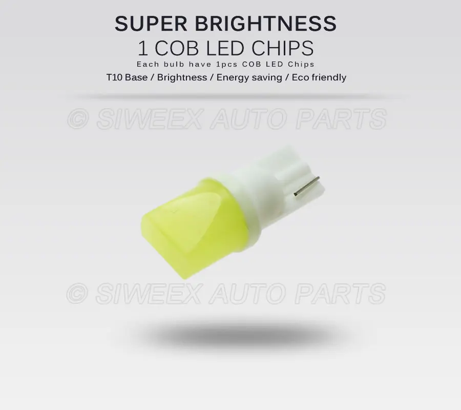 T10 Socket W5W 168 194 SMD COB LED White Wedge Side Bulbs For Car Tail Parking Dome Door Map Light 10 Pcs led lights led bulbs led car lights