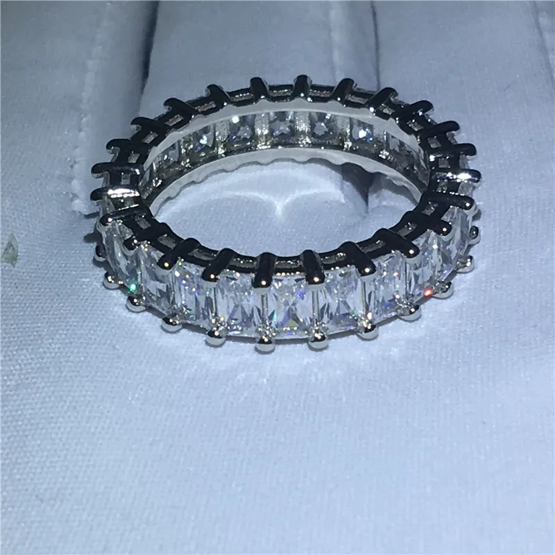 Choucong кольцо вечности принцесса огранка 5A Циркон sona Cz 925 пробы серебро обручальное кольца для мужчин и женщин ювелирные изделия