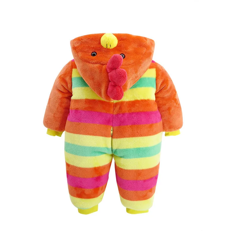 Baby Boy Clothes Baby Girl Clothes Red Long Sleeve Cute Cartoon Winter Thicker Rompers Cock Hat Jumpsuits for Newborn Wholesaler03