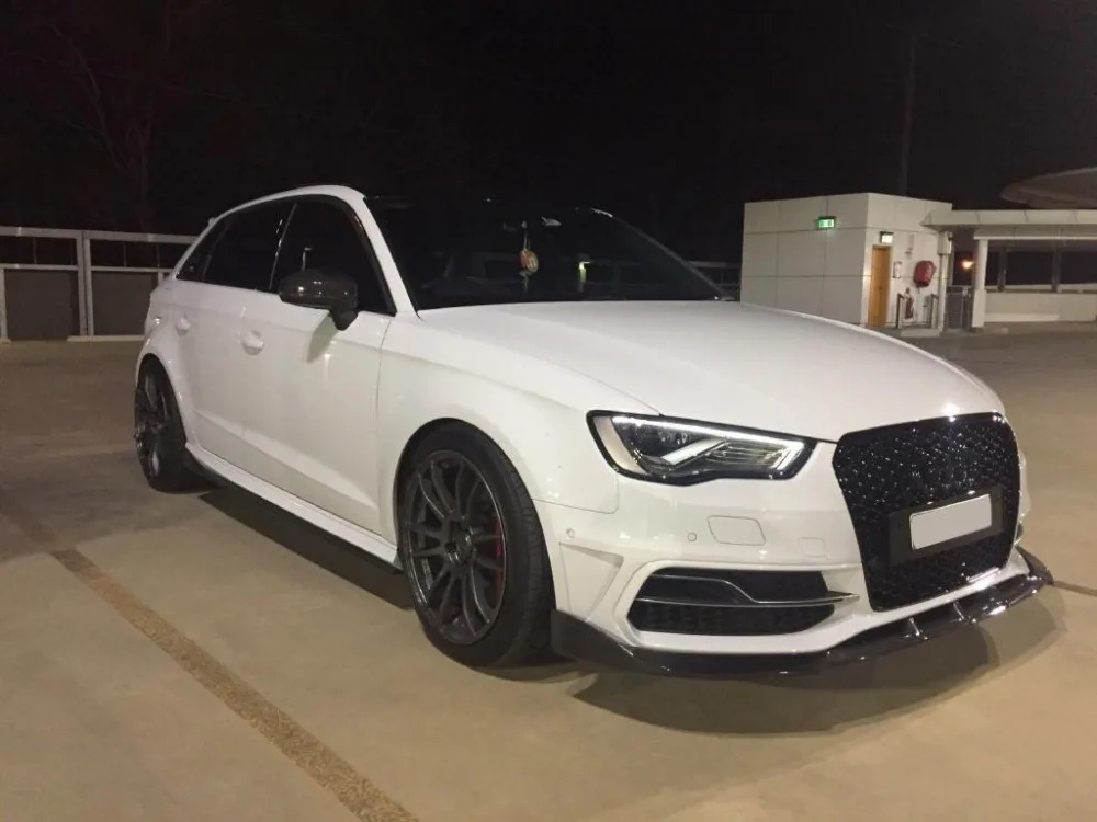 Углеродного волокна сторона юбки наборы для бампера для Audi A3 Sline S3 Sportback седан 4 двери не A3 Стандартный- стайлинга автомобилей