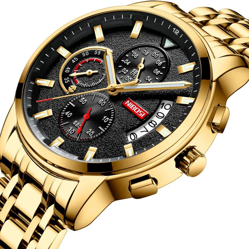 

Relogio Masculino NIBOSI 2019 New Mens Watches Top Brand Luxury Stopwatch Sport Waterproof Quartz Man Fashion Business Clock