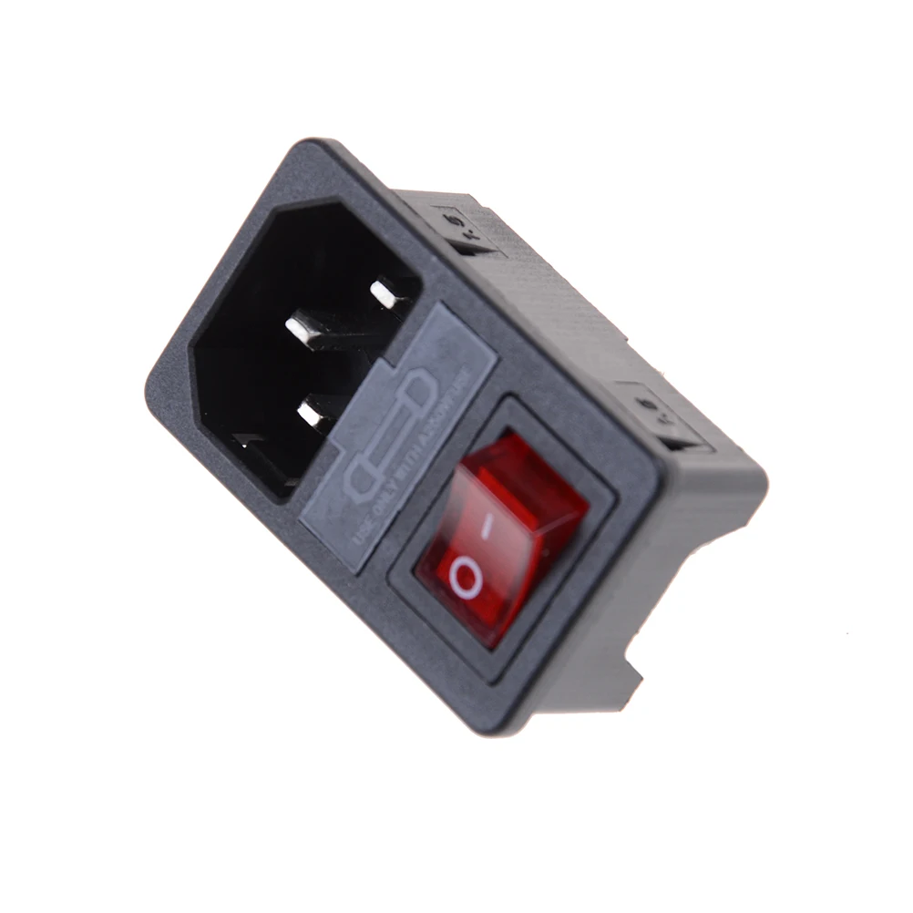 1PCS Red Rocker Switch Fused Power Socket Fuse Switch Connector Plug