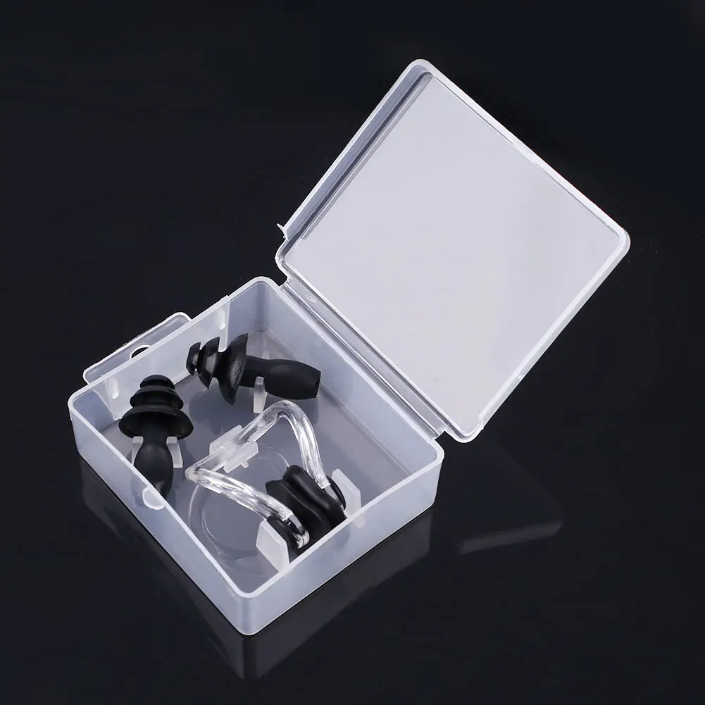 سيليكون المضادة للماء سدادات كليب الأنف السباحة للماء عدة تصفح الغوص مربع مجموعة السباحة بركة الاكسسوارات الرياضات المائية