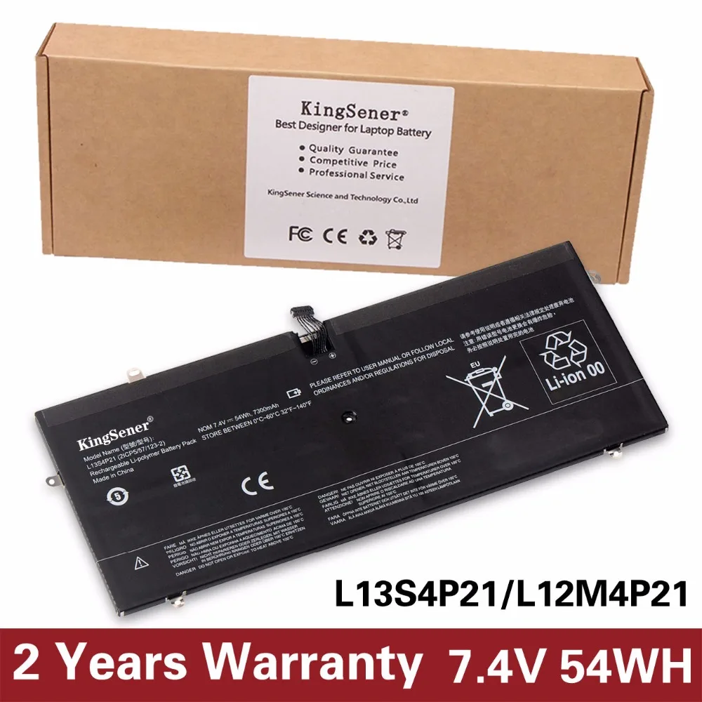 

KingSener New L12M4P21 Laptop Battery for Lenovo Yoga 2 Pro 13 Inch 121500156 2ICP5/57/128-2 L13S4P21 2CP5/57/123-2 7.4V 7300mA