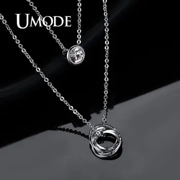 

UMODE Women Long Layer Link Chain Necklace Choker New Design Necklace Femme Girls Vintage Fashion Jewelry 2019 Party UN0119B