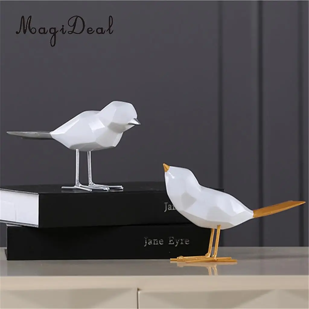 Resin Modern Bird Figurine Statue Abstract Art Sculpture for Home Room Decor