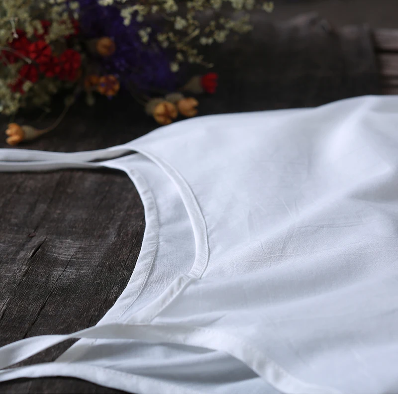 Women's Long Tank Bottom Shirt Cotton Vest Dress Intimates Camisole Slip Dress Braces Skirt With shoulder Straps Suspender Skirt