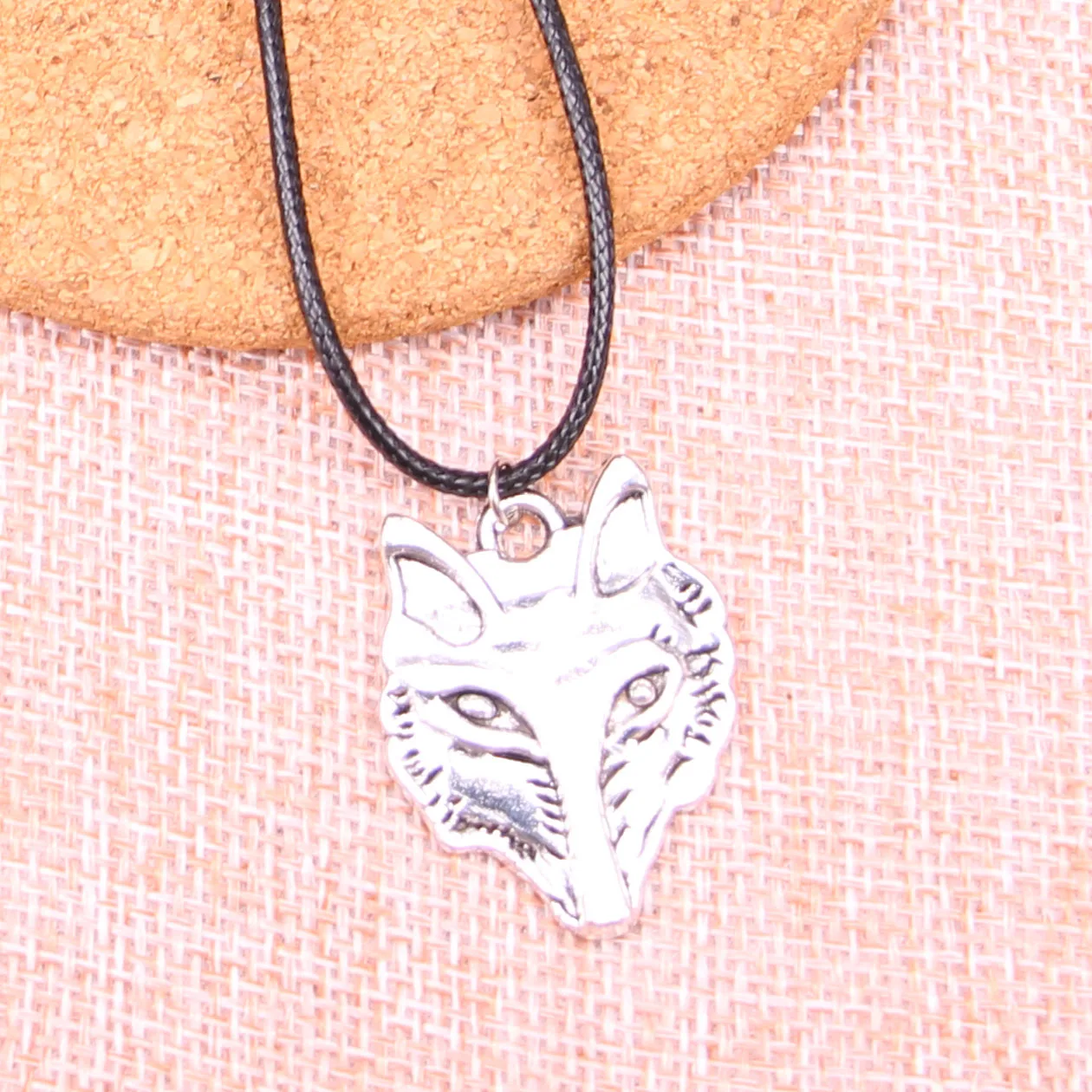 20Pcs Antique Silver Color wolf head Pendant 31*24mm Leather Chain Necklace Black Cord | Украшения и аксессуары