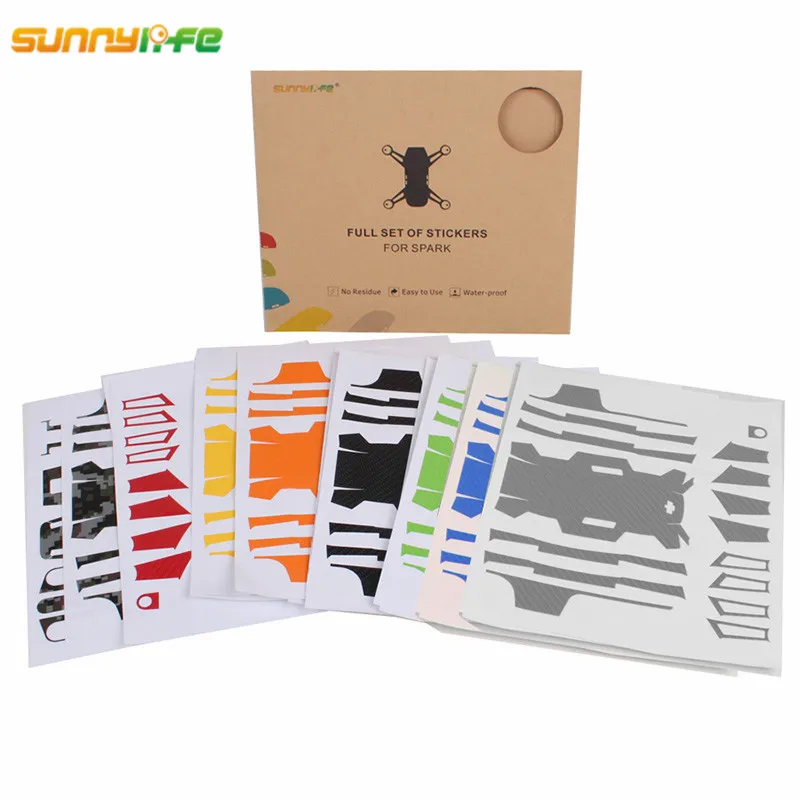 

Sunnylife DJI SPARK Waterproof PVC Carbon Graphic Stickers Stratchproof Camouflage Decals Drone Body Battery Skin Stick