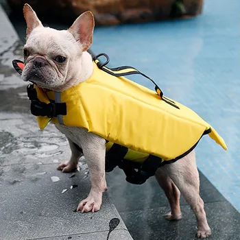

2019 Pet Swimsuit with D Ring for Leash, Funny Animal Shaped Dogs Reflective Life Jacket, Duck/Shark