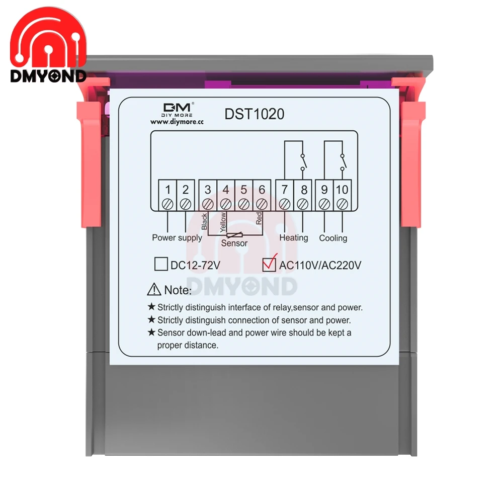 DST1020 AC 110-220V Цифровой термостат гигростат регулятор температуры влажности Регулятор термометр метр Замена STC-1000