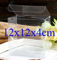 Wholesale 50pcs=1lot Clear PVC Custom Box 12*12*4cm Packing Wedding/Christmas Favor Candy/Flower/Gift/Candle/Dry Fruit Toys Box