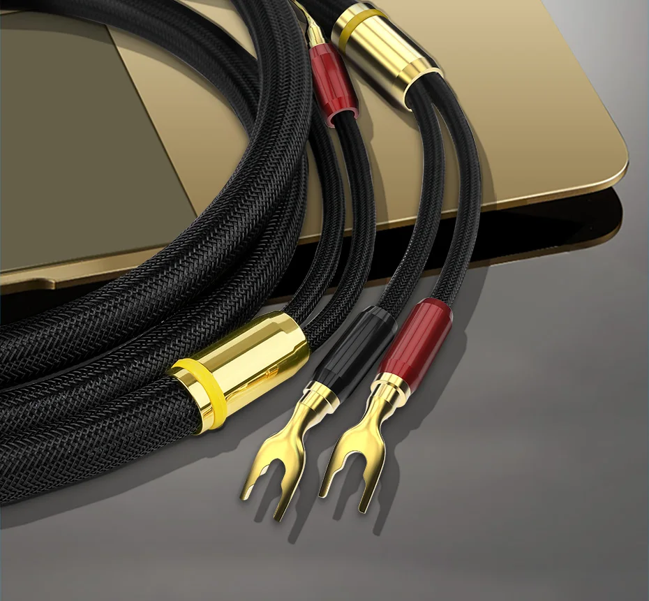 CHOSEAL HIFI Speaker Audio Cable High Fidelity OCC Speaker Wire DIY with U Shape Banana Plug 2pcs 2 (3)