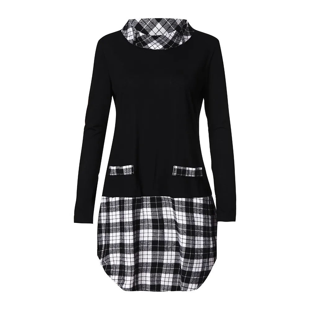 

Plus Size 5XL Womens Tops and Blouses 2018 Elegant Palid Pockets Long Sleeve Long Blouse Woman Clothes Tunic Ladies Top Feminina