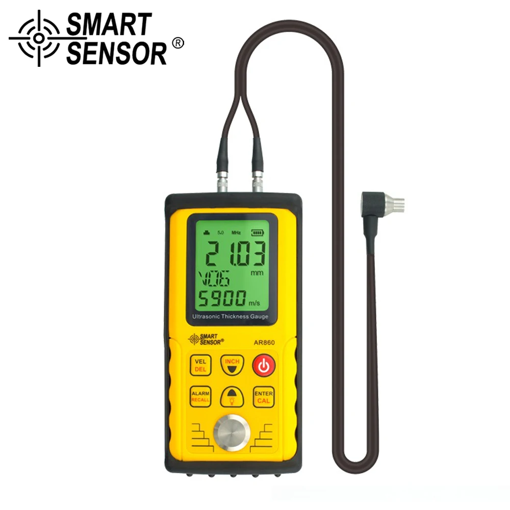 

SMART SENSOR Digital Ultrasonic Thickness Gauge Meter Tester range: 1.0 to 300mm(steel) metal thickness measuring instrument