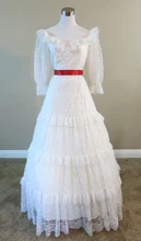 Versatile White Lace Dress Civil war costume renaissance dress satin dres