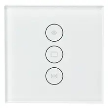 HOT-WiFi Smart Curtain Switch Glass Panel App Remote Control Works with Alexa and Google Home or Electric Curtain Motor