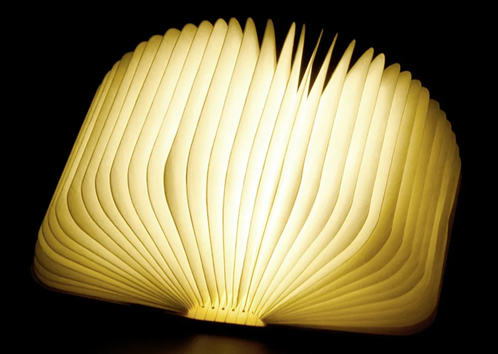 Деревянный книжный светильник Портативный складной светодиодный ночной Светильник USB Перезаряжаемые настольная лампа Спальня прикроватная лампа для Для детей; подарок для девочки