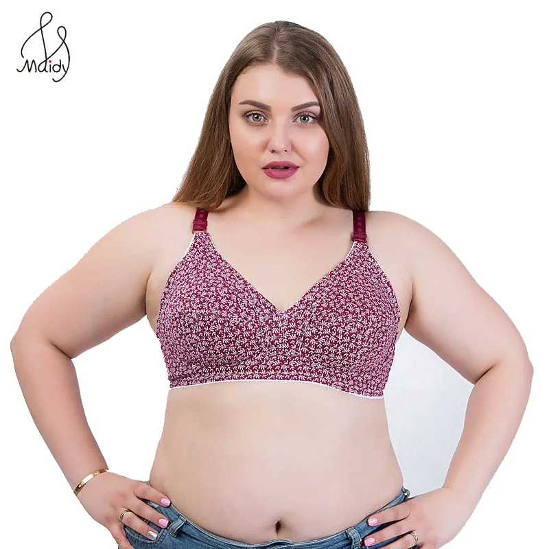 Maidy Women Print Comfortable Sleeping Bra Wire Free Cotton Bra Full