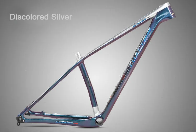 Twitter Strikerpro Discolored Thru-axle Mtb Carbon Frame Gravel Bike Carbon Mtb Frame 29er 27.5er Mountain Bicycle Frames - Цвет: Silver 27.5