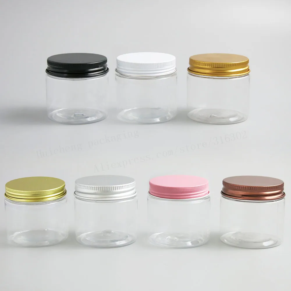 Frasco com Tampas de Metal Recipientes para o Creme Travell Limpar Make up Creme 60cc Transparente Pet Cosméticos Uso 24 x 60g