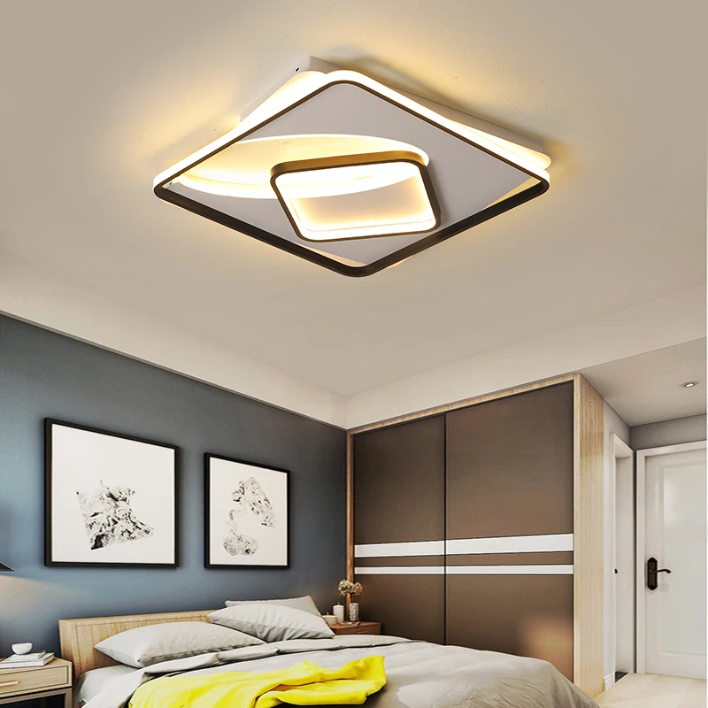 Белая+ черная отделка, современная светодиодная люстра, домашний декор, сделай сам, для гостиной, спальни, кабинета, люстра, светильники
