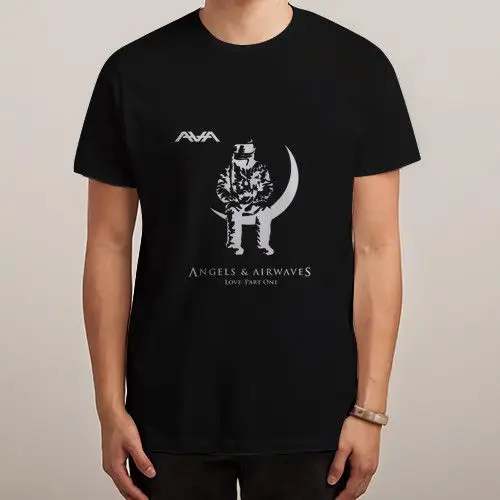 AVA 'LOVE ANGELS AND AIRWAVES' Black T-shirt Shirts Tee S - 2XLFashion t-Shirt men cotton short sleeves | Мужская одежда