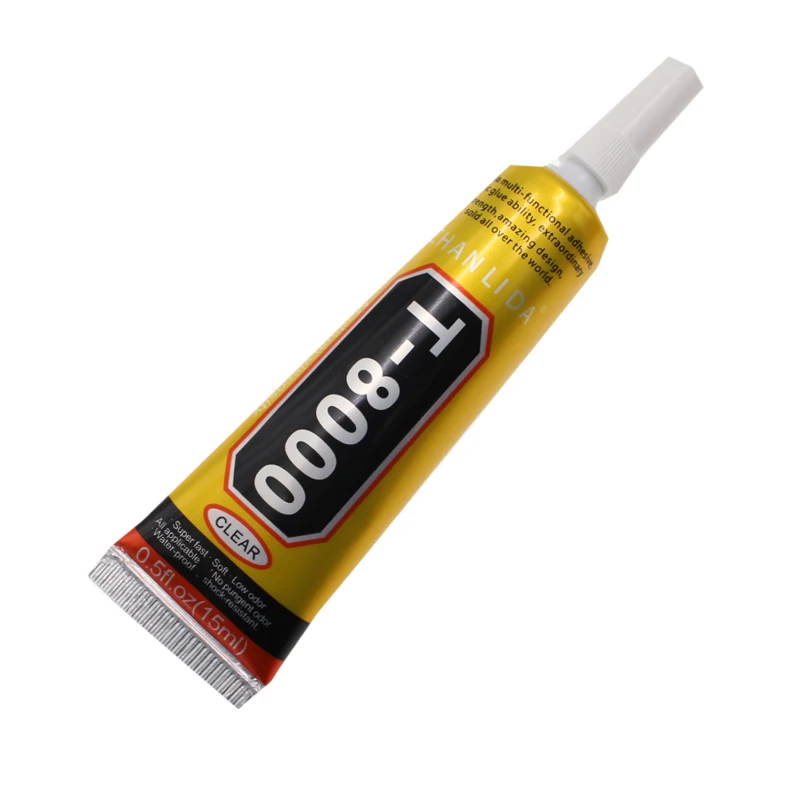 

5Pcs 15ml Super T8000 Liquid Glue T-8000 Adhesive Touch Screen Metal Glass Textile Foil Cloth School Wood Lcd Bond Fabric Sponge